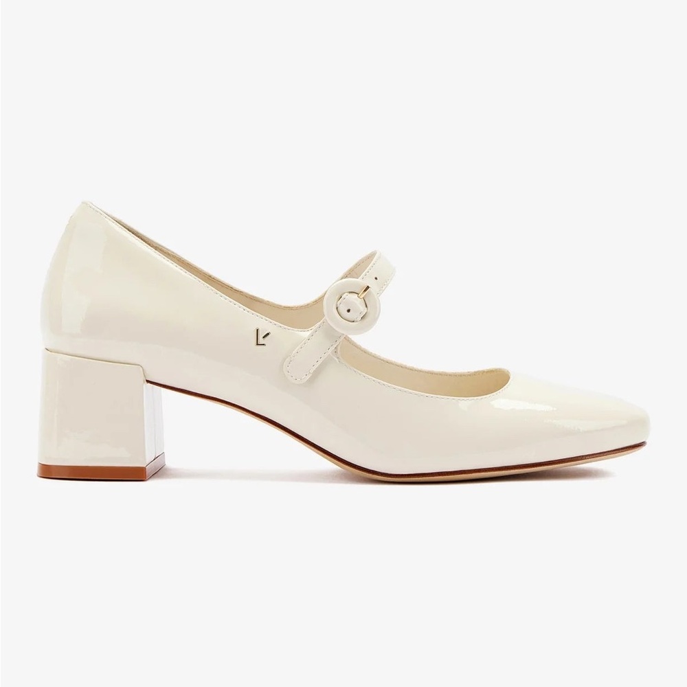 Larroude Blair Block Pump In Ivory Patent